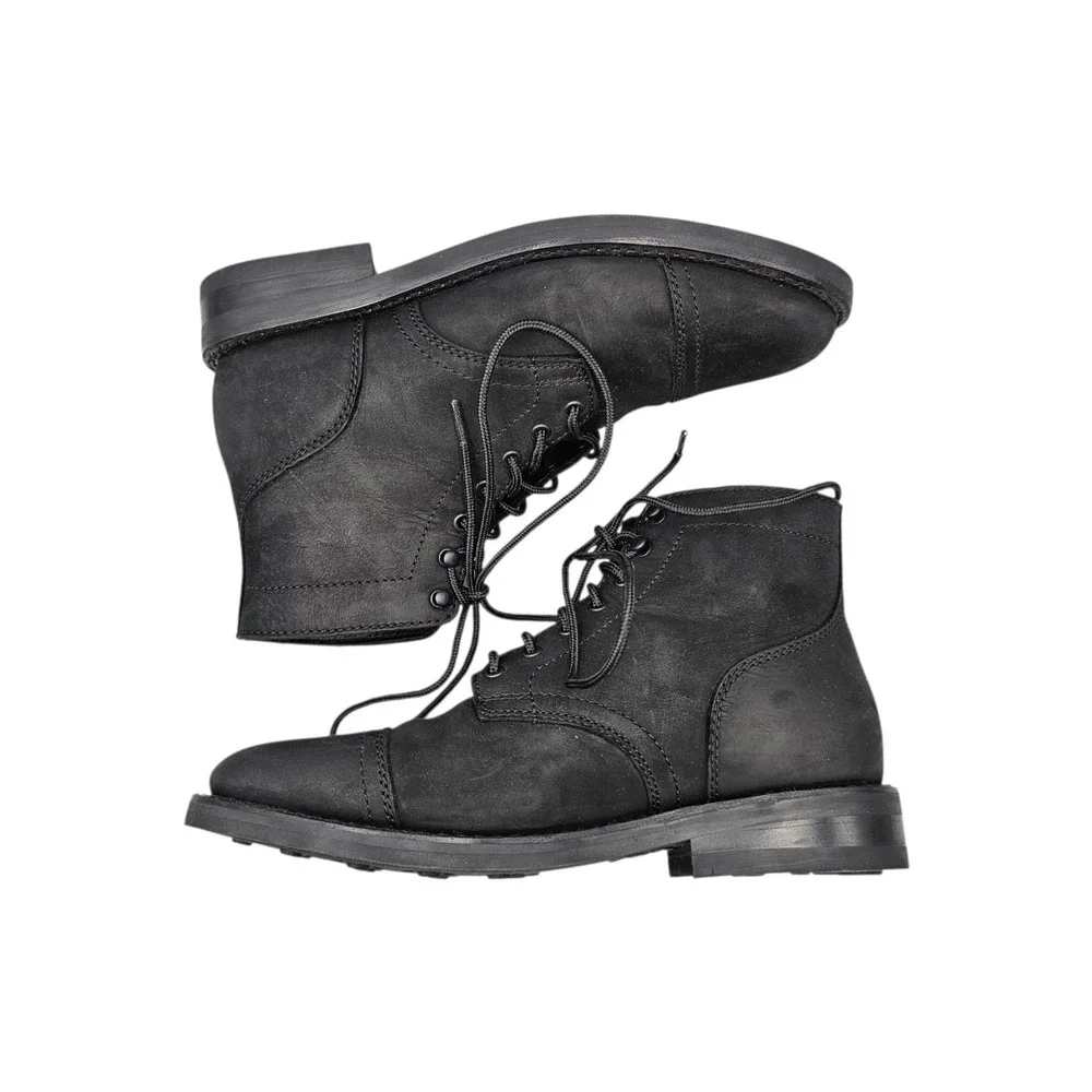 Thursday Women's Size 8 US NWOB Captain‎ Black Matte Leather Lace Up Ankle Boots